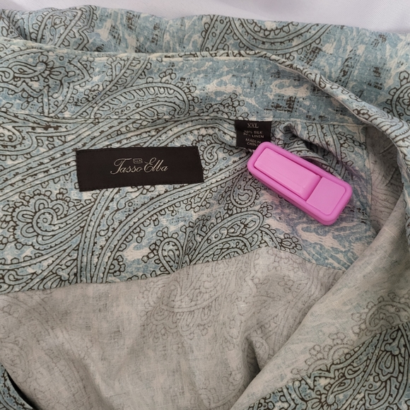 ♥️EUC TASSO ELBA MEN'S PAISLEY WOVEN SHIRT - Picture 7 of 7